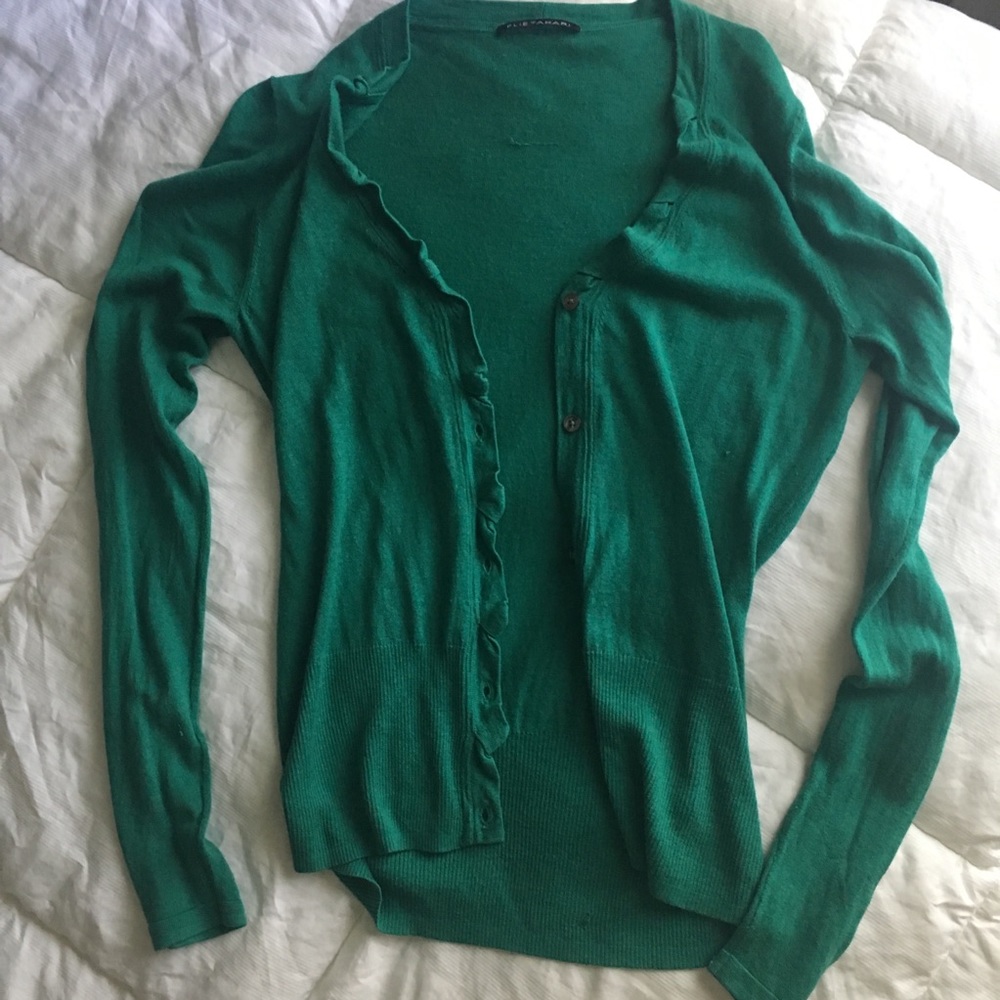 Elie Tahari Green Cardigan